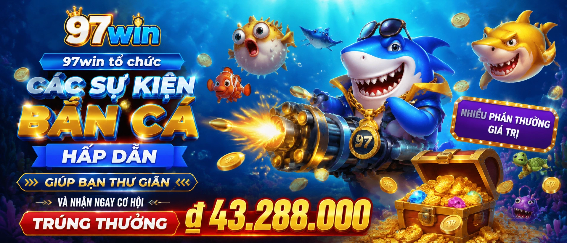 Bắn Cá 97win giao diện đại dương và sảnh game