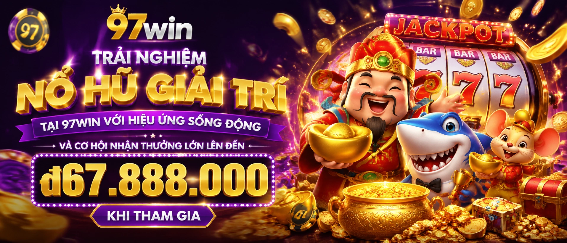 Màn hình game Nổ Hũ nổi bật trên 97win