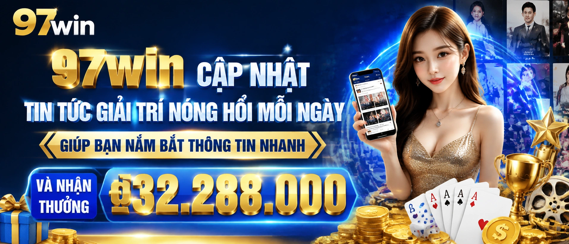 Giao diện tin tức 97win với các mục cập nhật nổi bật