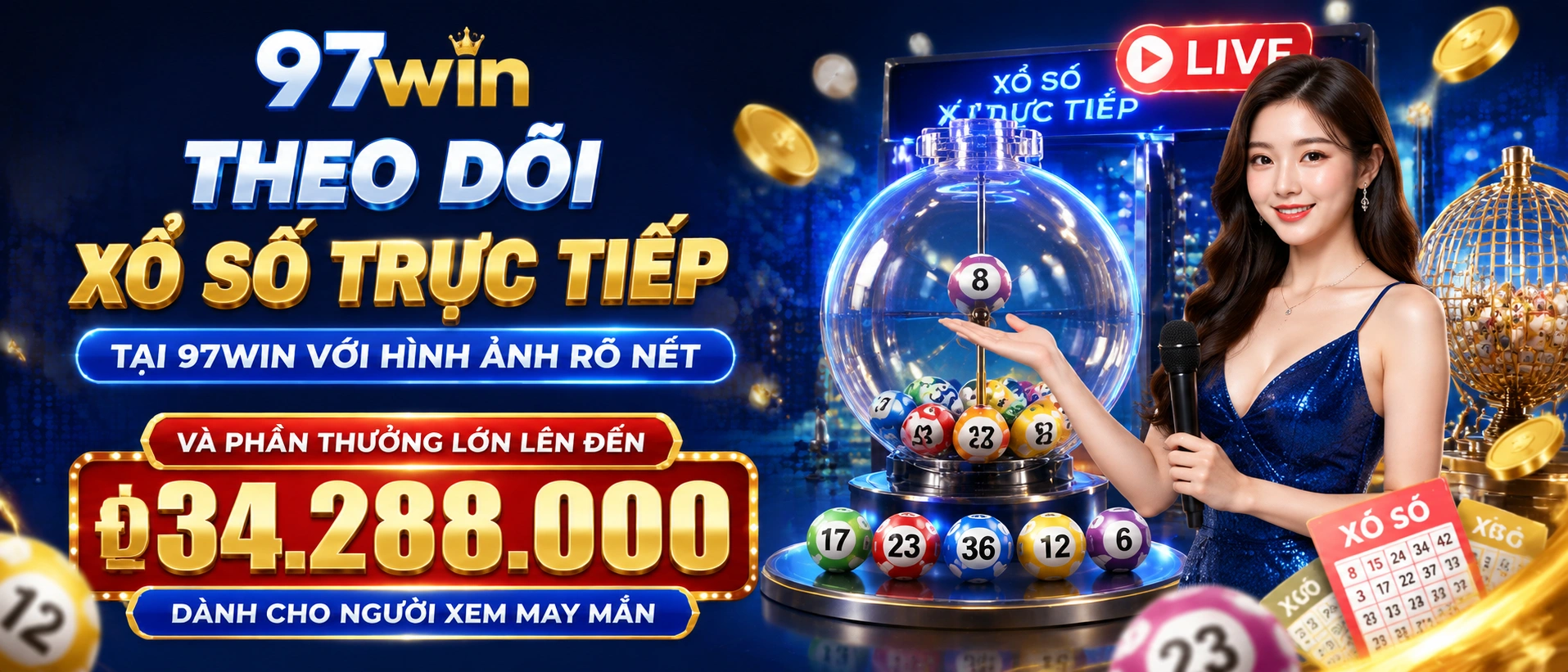 Trang Xổ Số 97WIN với khối kết quả và khu vực tra cứu